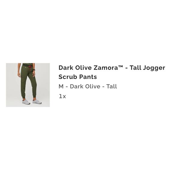 Figs Zamora Tall Jogger Scrub Pants Dark Olive Women’s Medium Tall MT LE Retired - Picture 5 of 11